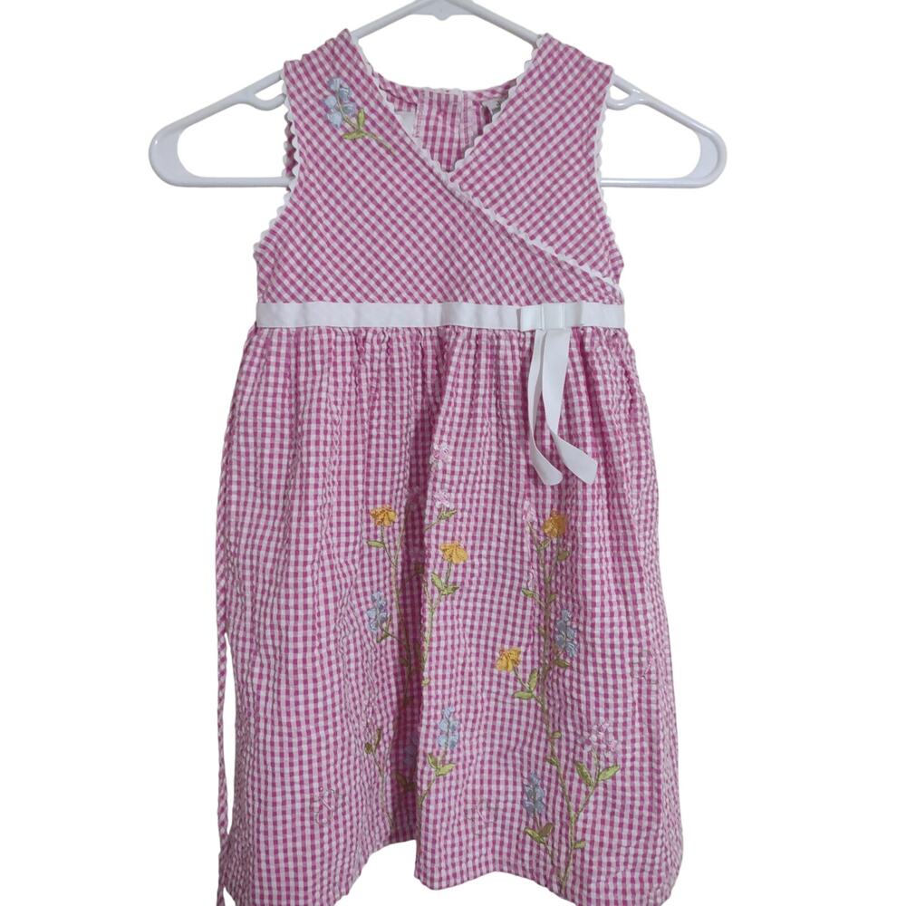 Girl's Youngland Gingham Plaid Floral Summer Dress 5 Casual Lightweight Boho‎